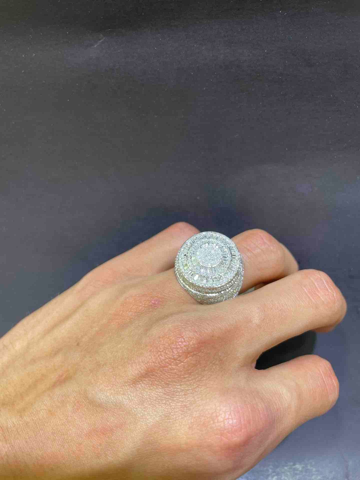 "14k White Gold Iced Out Championship Ring"
