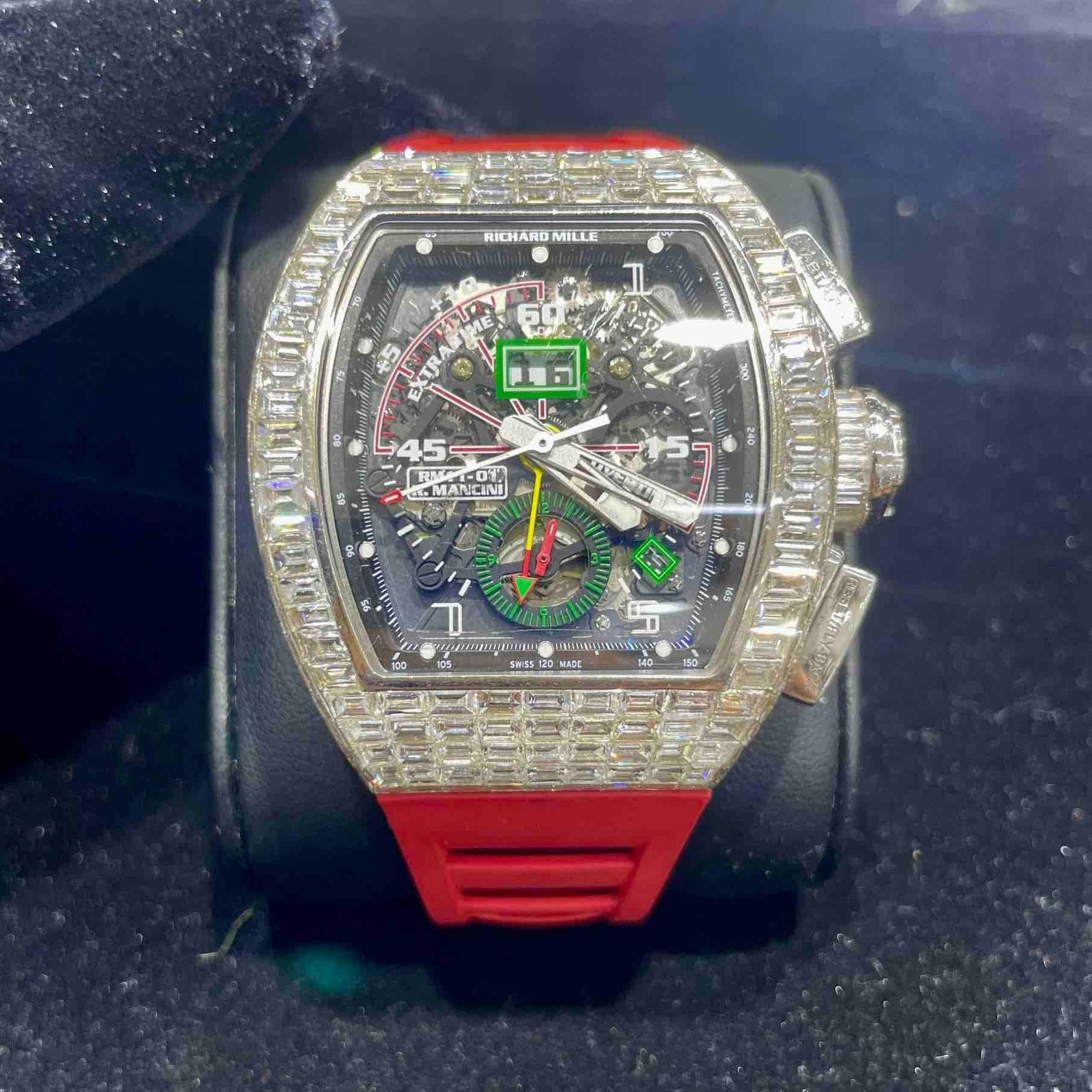 Richard mille iced out watch sale