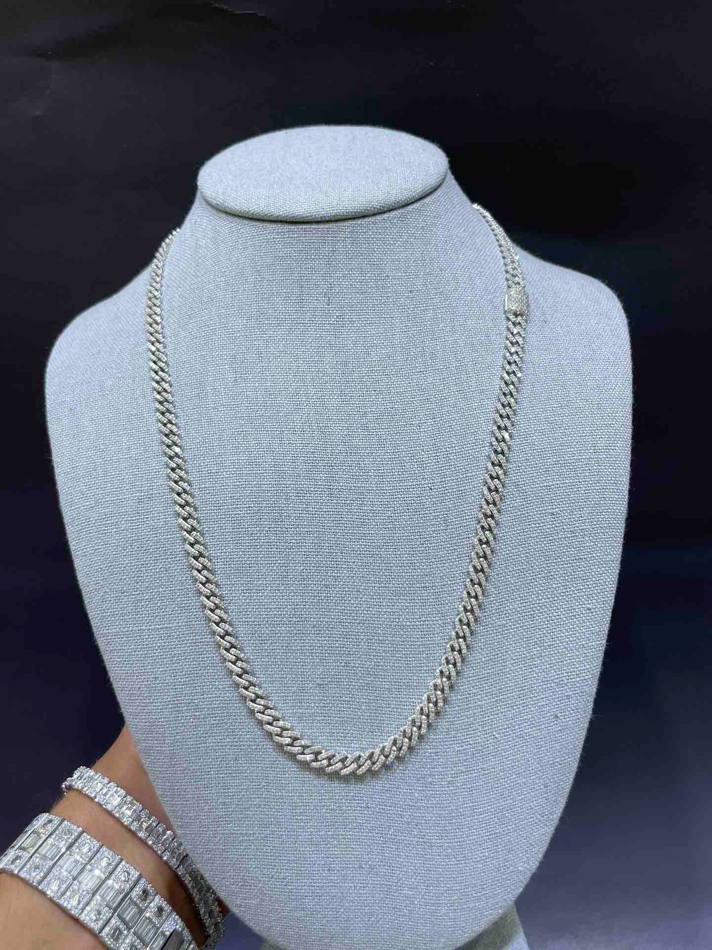 Iced Out Cuban Link White Gold