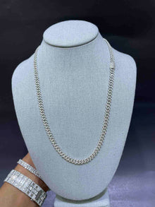  10k Iced Out Cuban Link White Gold