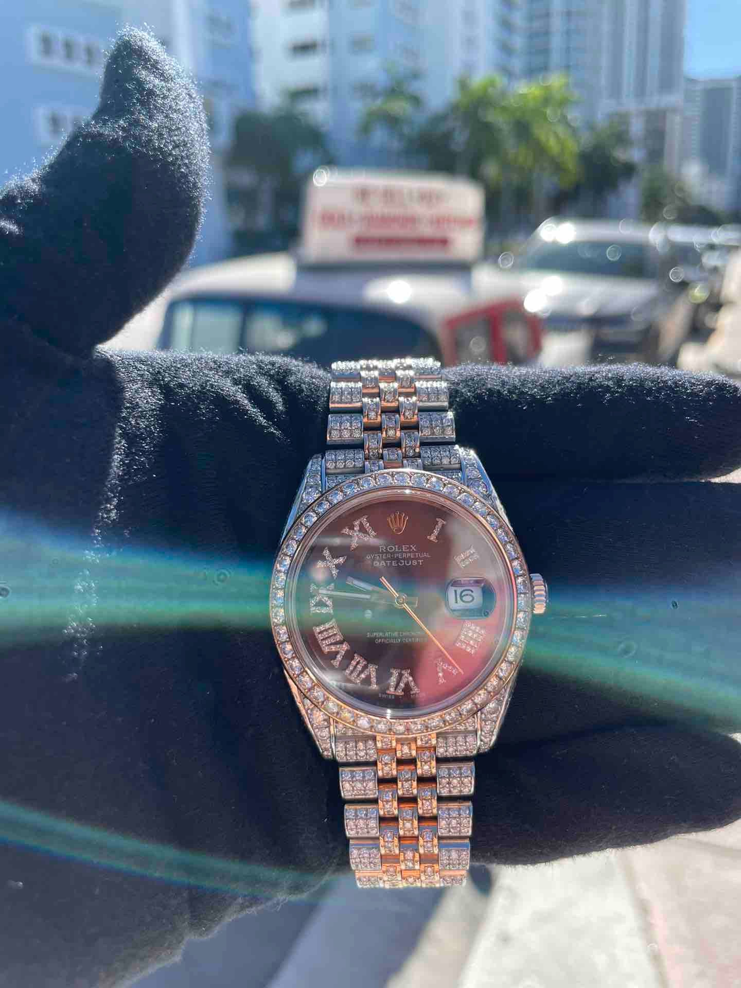 Bust down discount rolex red face