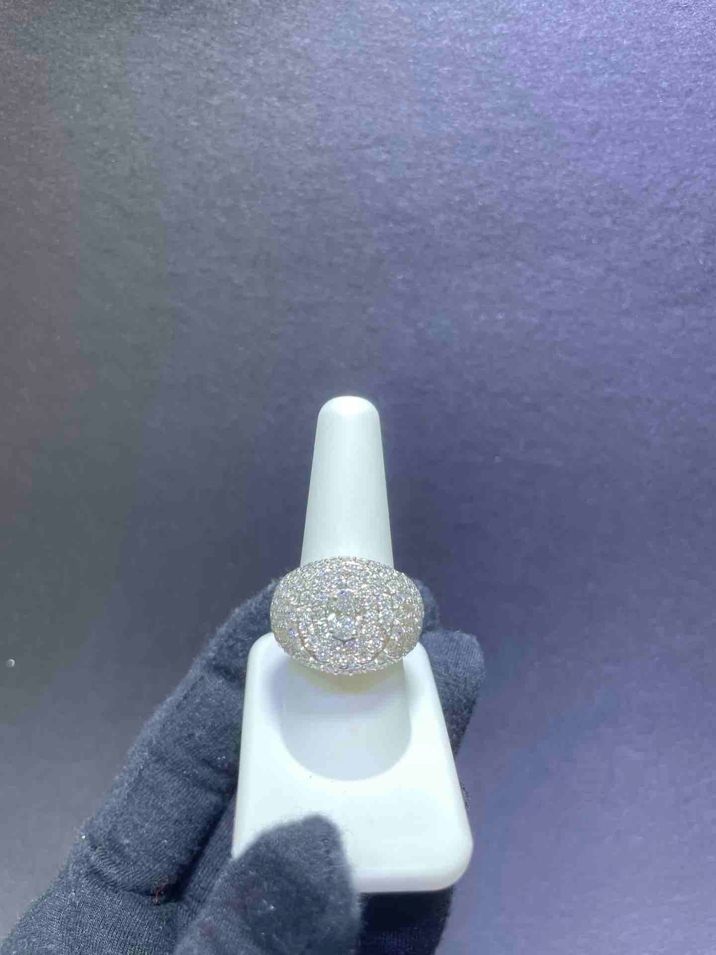 14k ICED OUT VVS RING 