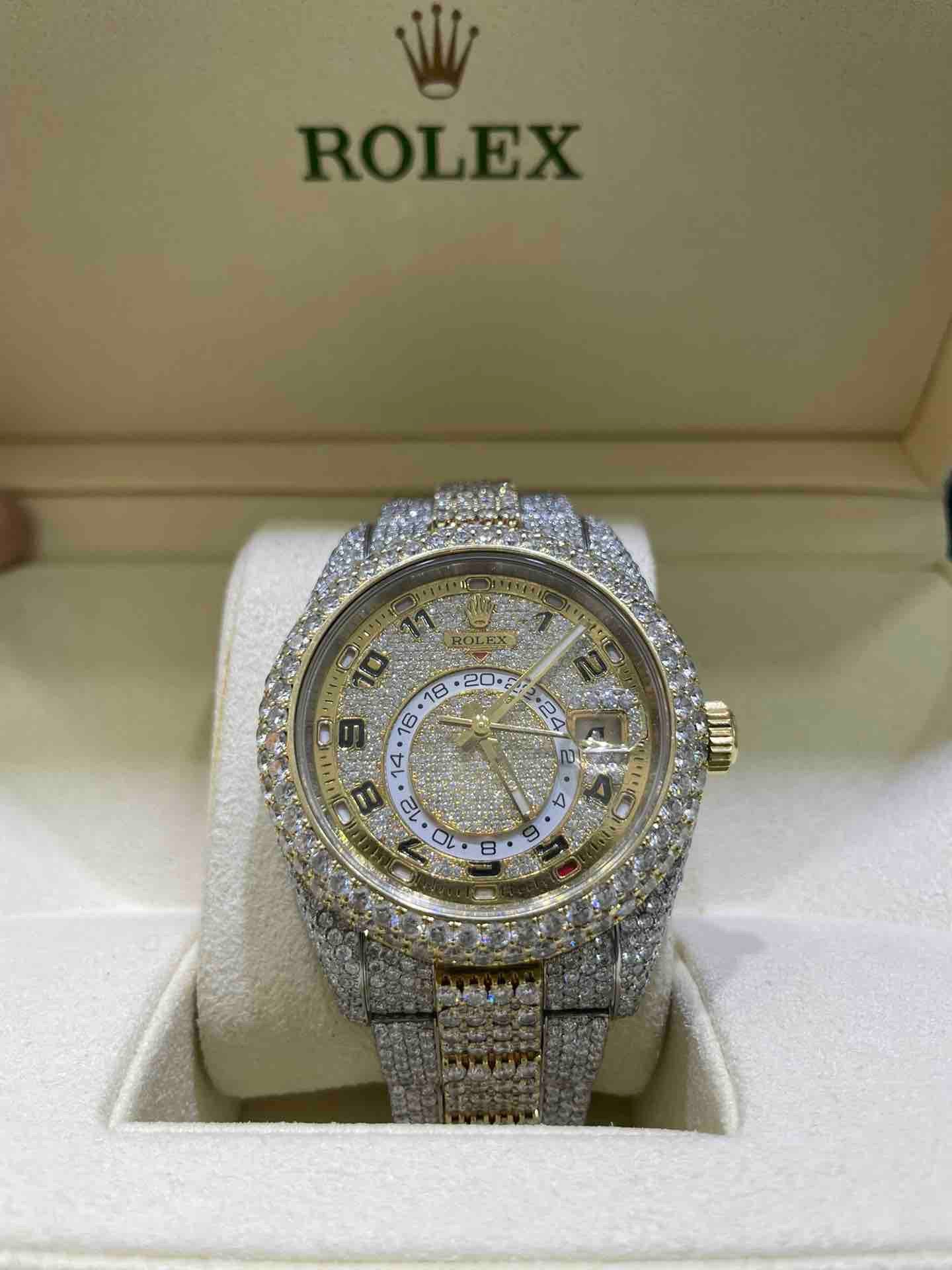 Bust Down Sky Dweller 42mm 18K Two Tone 42 cts Avalanche